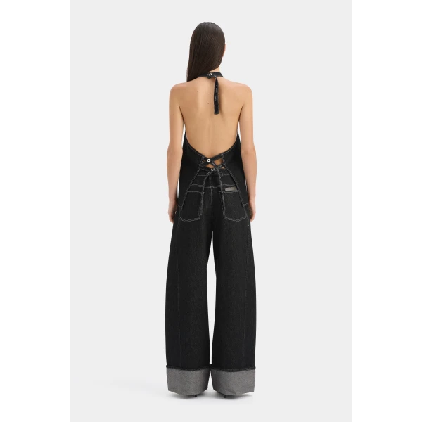 SIR the Label Malou Halter Top in Dark Grey | Sleeveless | Coveti