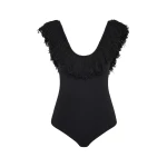 SIR the Label Marcelline Fringe Bodysuit in Black | Bodysuit | Coveti