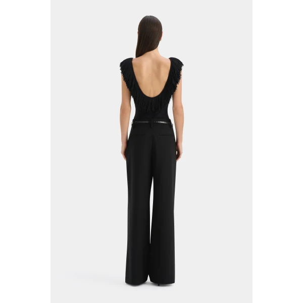 SIR the Label Marcelline Fringe Bodysuit in Black | Bodysuit | Coveti