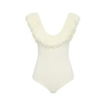 SIR the Label Marcelline Fringe Bodysuit in Ivory | Bodysuit | Coveti