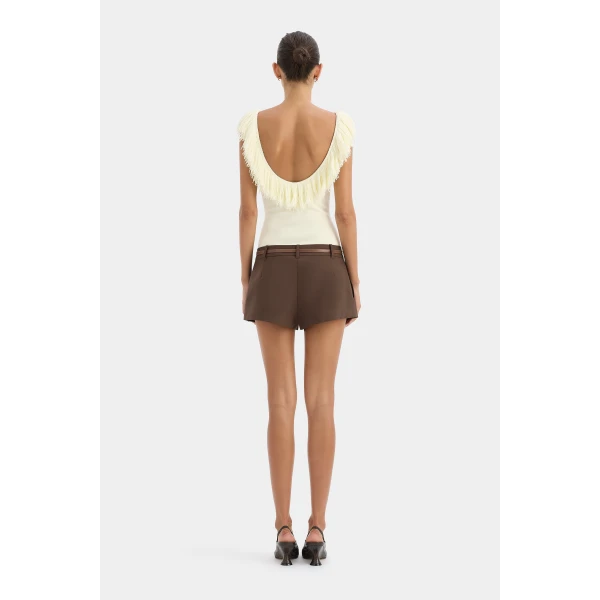 SIR the Label Marcelline Fringe Bodysuit in Ivory | Bodysuit | Coveti