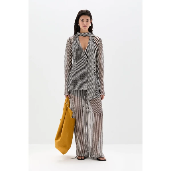 SIR the Label Marlowe Harem Pant in Monochrome Stripe | Pants | Coveti