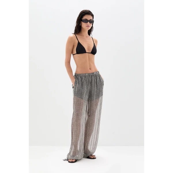 SIR the Label Marlowe Harem Pant in Monochrome Stripe | Pants | Coveti