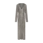 SIR the Label Marlowe Hooded Gown in Monochrome Stripe | Evening Gowns | Coveti
