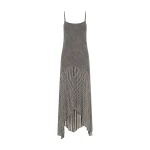 SIR the Label Marlowe Layered Midi Dress in Monochrome Stripe | Midi Dresses | Coveti