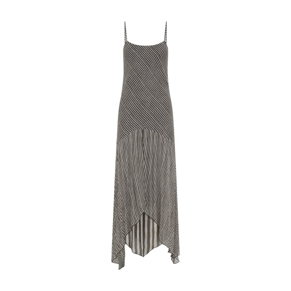 SIR the Label Marlowe Layered Midi Dress in Monochrome Stripe | Midi Dresses | Coveti