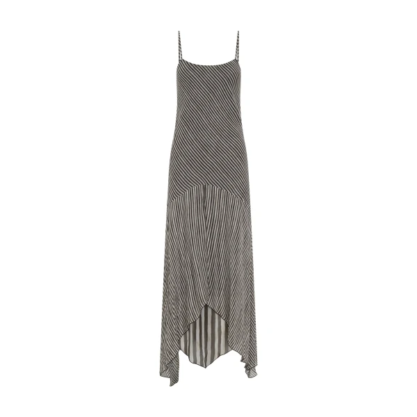 Marlowe Layered Midi Dress in Monochrome Stripe