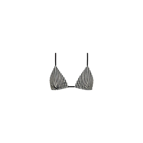 SIR the Label Marlowe Reversible String Triangle Top in Monochrome Stripe | Bikini | Coveti