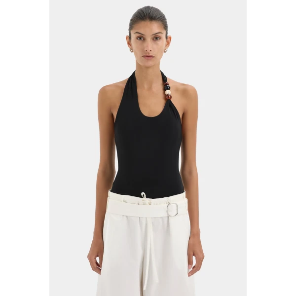 SIR the Label Matheo Beaded Tank in Black | Sleeveless | Coveti