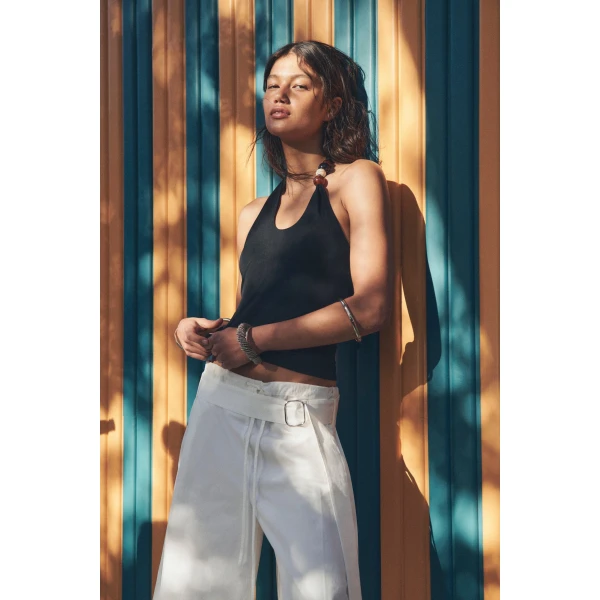 SIR the Label Matheo Beaded Tank in Black | Sleeveless | Coveti