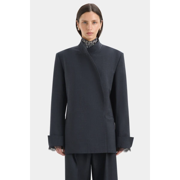 SIR the Label Mathias Oversized Blazer in Slate | Blazers | Coveti