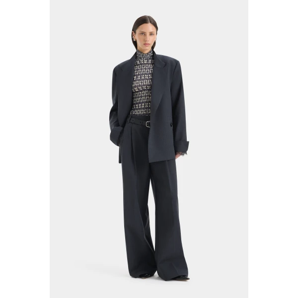 SIR the Label Mathias Wide Leg Trouser in Slate | Wide leg pants | Coveti