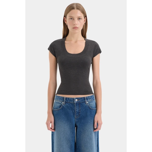 SIR the Label Mikkel Scoop Tank in Marle | Sleeveless | Coveti
