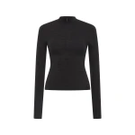 SIR the Label Mikkel Zip Long Sleeve Top in Marle | Long Sleeve | Coveti