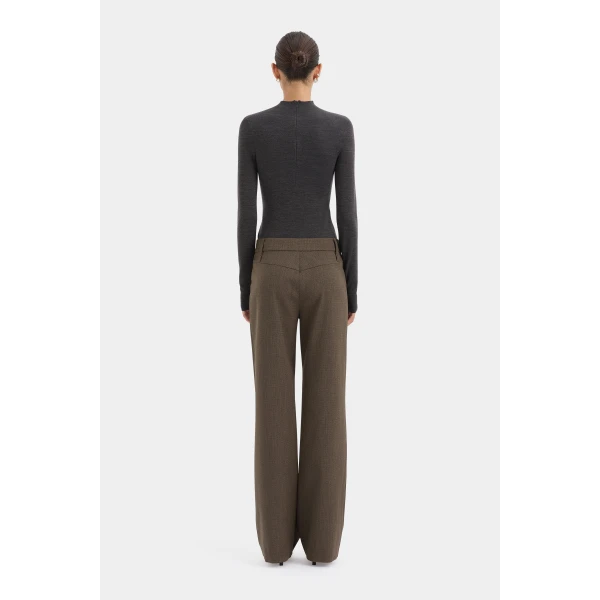 SIR the Label Mikkel Zip Long Sleeve Top in Marle | Long Sleeve | Coveti