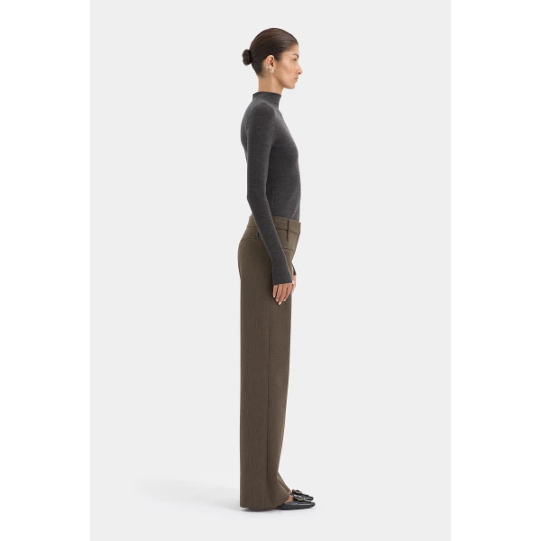 SIR the Label Mikkel Zip Long Sleeve Top in Marle | Long Sleeve | Coveti