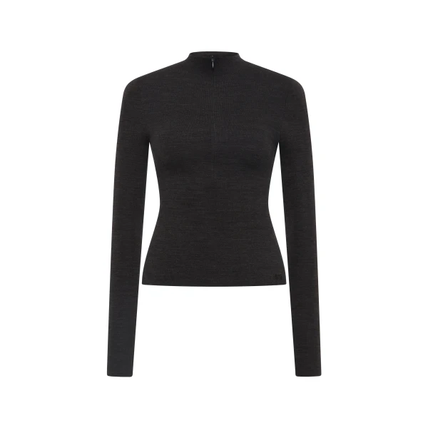 Mikkel Zip Long Sleeve Top in Marle