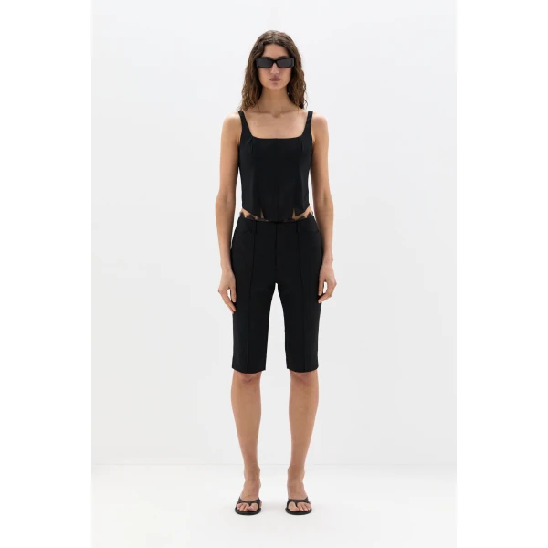 SIR the Label Miller Fitted Bodice in Black | Cropped Top | Coveti