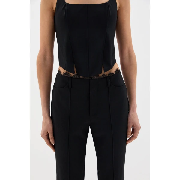 SIR the Label Miller Fitted Bodice in Black | Cropped Top | Coveti