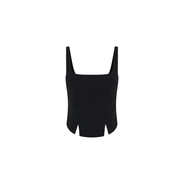 SIR the Label Miller Fitted Bodice in Black | Cropped Top | Coveti