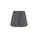 SIR the Label Milo Rolled Short in Charcoal Stripe | Shorts | Coveti