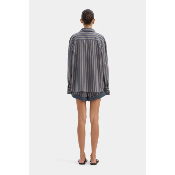 SIR the Label Milo Shirt in Charcoal Stripe | Shirts | Coveti