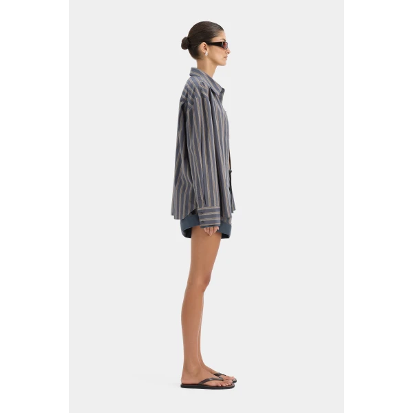 SIR the Label Milo Shirt in Charcoal Stripe | Shirts | Coveti