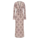 SIR the Label Mireli Scarf Dress in Rose Parquet | Maxi Dresses | Coveti
