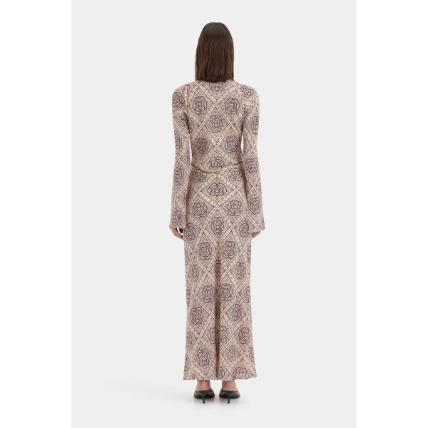 SIR the Label Mireli Scarf Dress in Rose Parquet | Maxi Dresses | Coveti