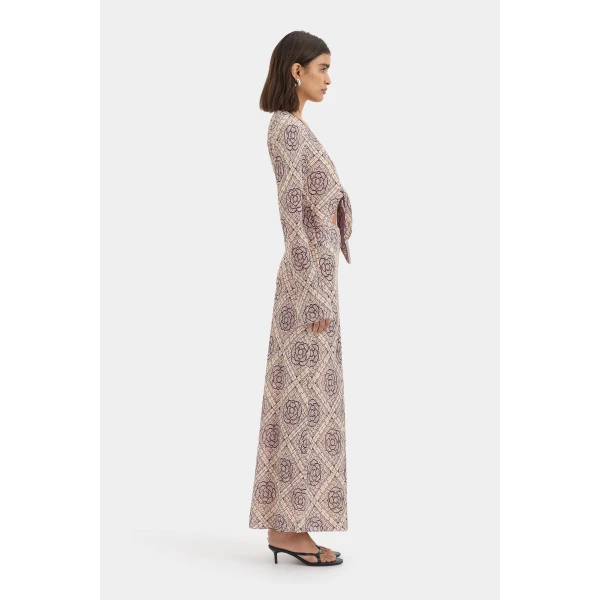 SIR the Label Mireli Scarf Dress in Rose Parquet | Maxi Dresses | Coveti