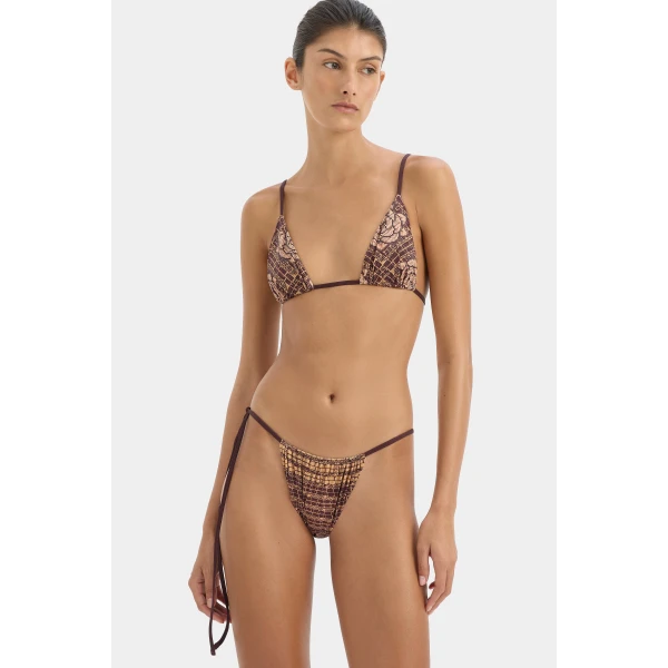 SIR the Label Mireli String Brief in Rose Parquet Plum | Bikini | Coveti