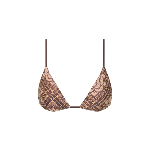 SIR the Label Mireli String Triangle Top in Rose Parquet Plum | Bikini | Coveti