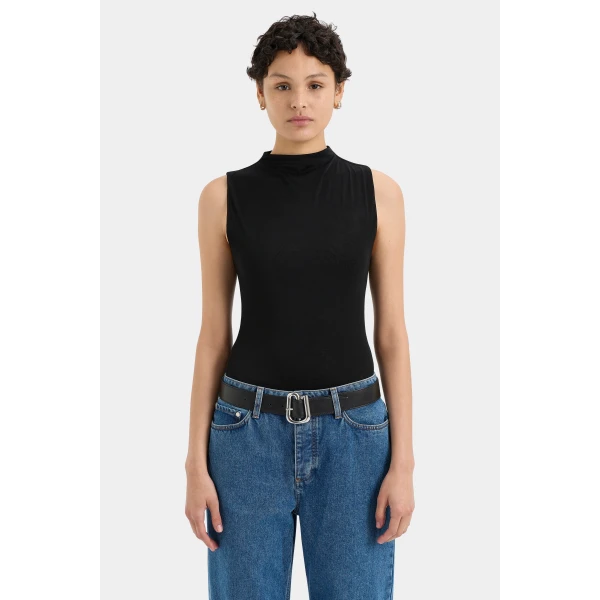 SIR the Label Molinier Leather Belt in Black | Belts | Coveti