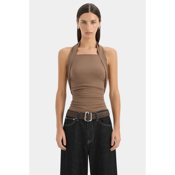 SIR the Label Molinier Leather Belt in Chocolate | Belts | Coveti
