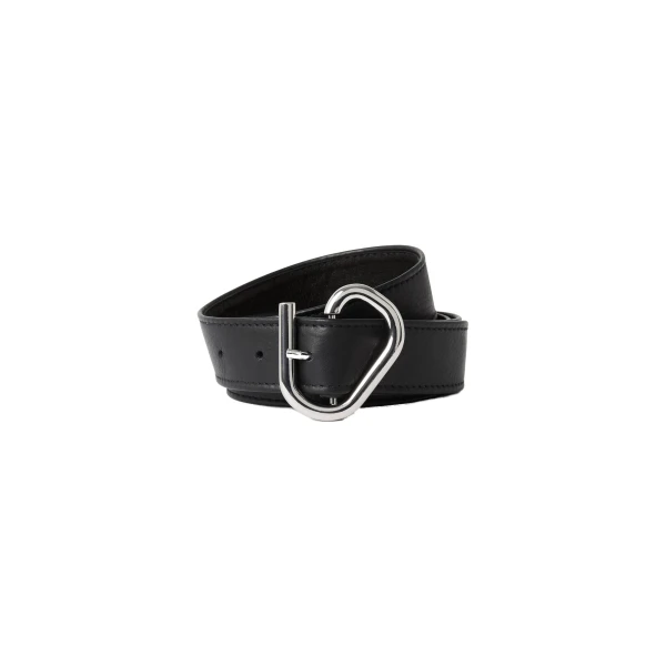 Molinier Narrow Leather Belt in Black