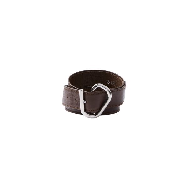 SIR the Label Molinier Narrow Leather Belt in Chocolate | Belts | Coveti