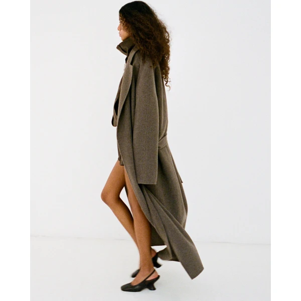 SIR the Label Noah Melton Coat in Cedar | Wool Coat | Coveti