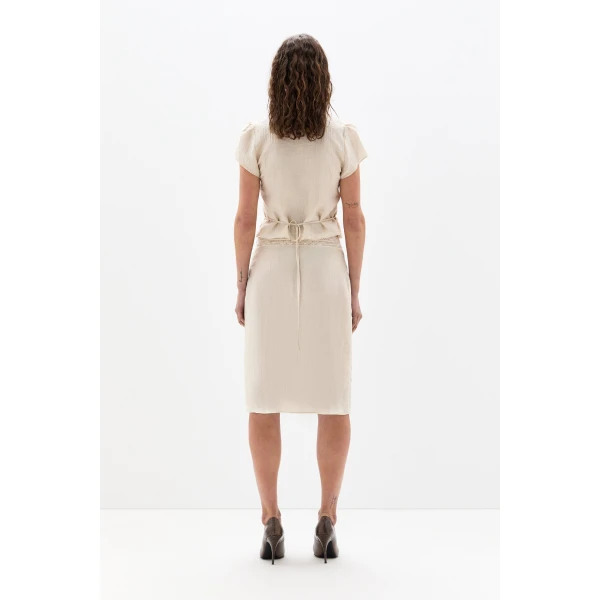 SIR the Label Nora Midi Skirt in Cream | Midi Skirts | Coveti