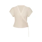 SIR the Label Nora Wrap Top in Cream | Tops | Coveti
