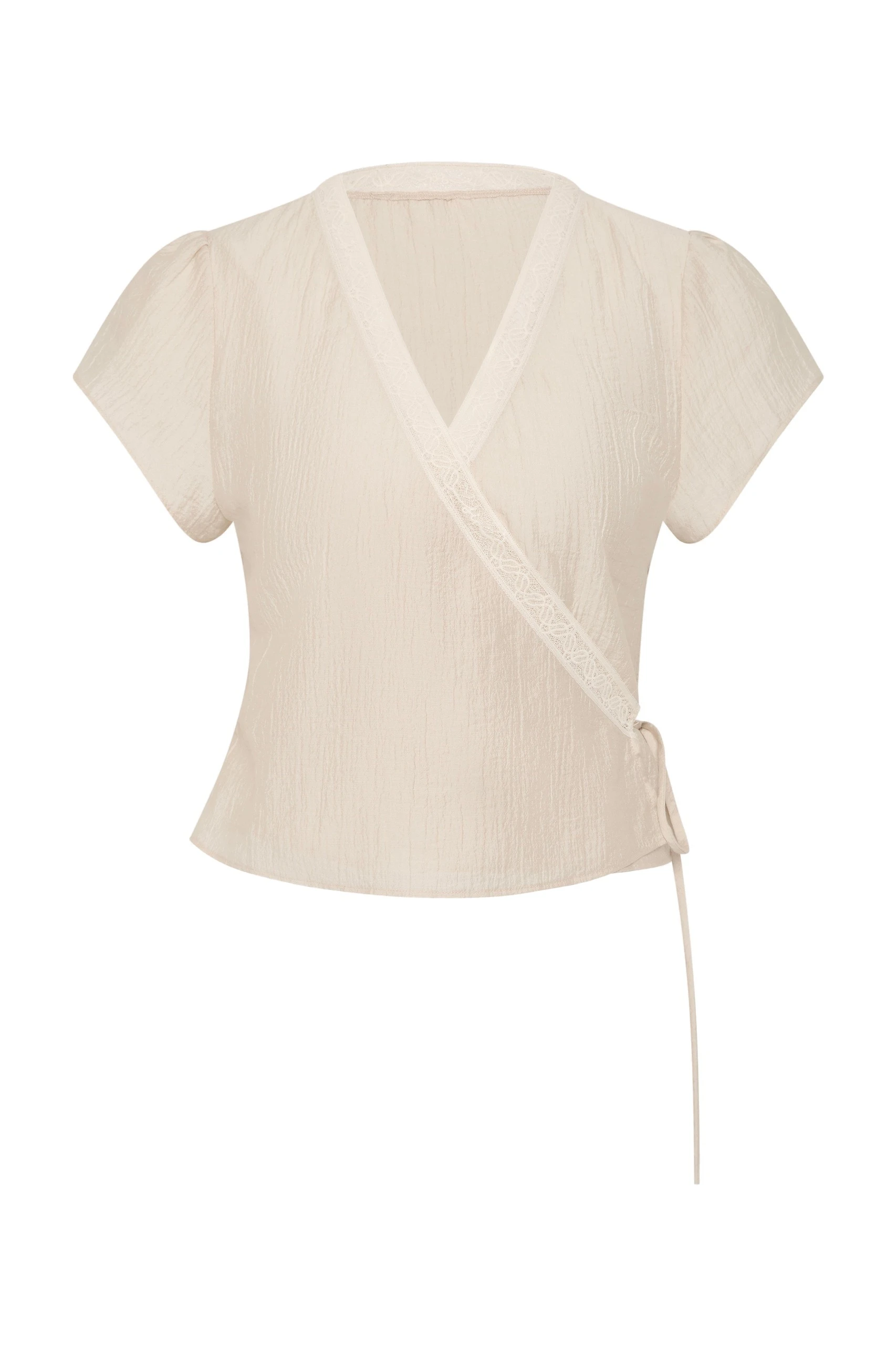 SIR the Label Nora Wrap Top in Cream SIR the Label Nora Wrap Top in Cream | Tops | Coveti