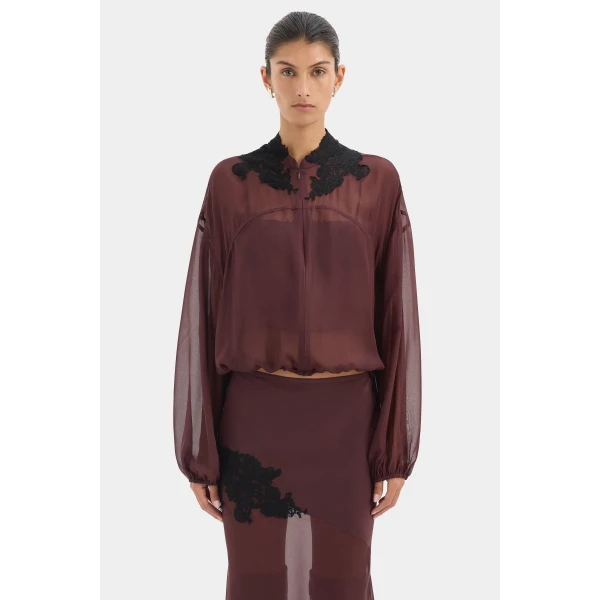 SIR the Label Noria Bomber in Dark Plum | Jackets | Coveti