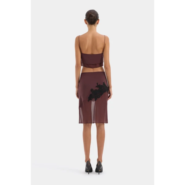 SIR the Label Noria Cropped Cami in Dark Plum | Camisoles | Coveti