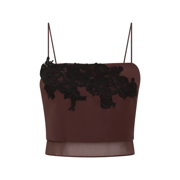 Noria Cropped Cami in Dark Plum