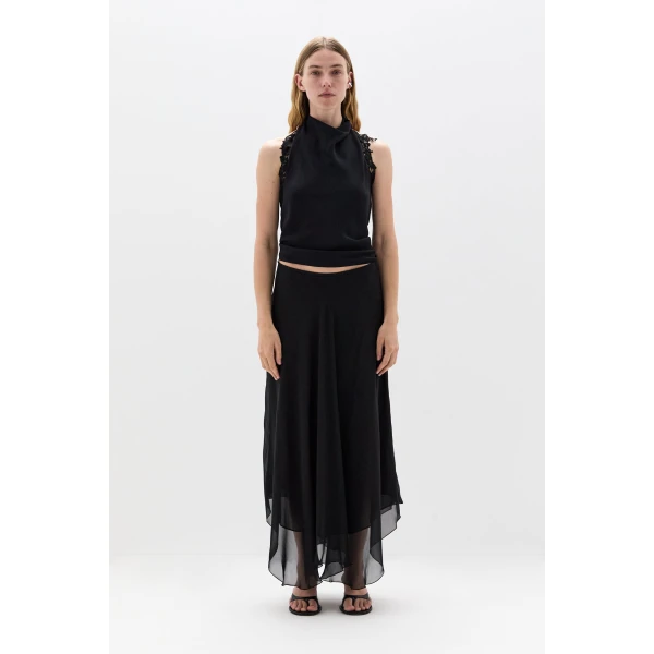 SIR the Label Noria Halter Tie Top in Black | Sleeveless | Coveti