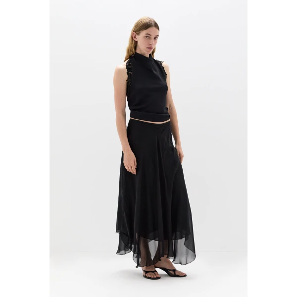 SIR the Label Noria Halter Tie Top in Black | Sleeveless | Coveti