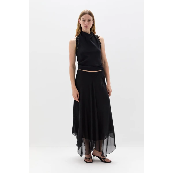 SIR the Label Noria Halter Tie Top in Black | Sleeveless | Coveti