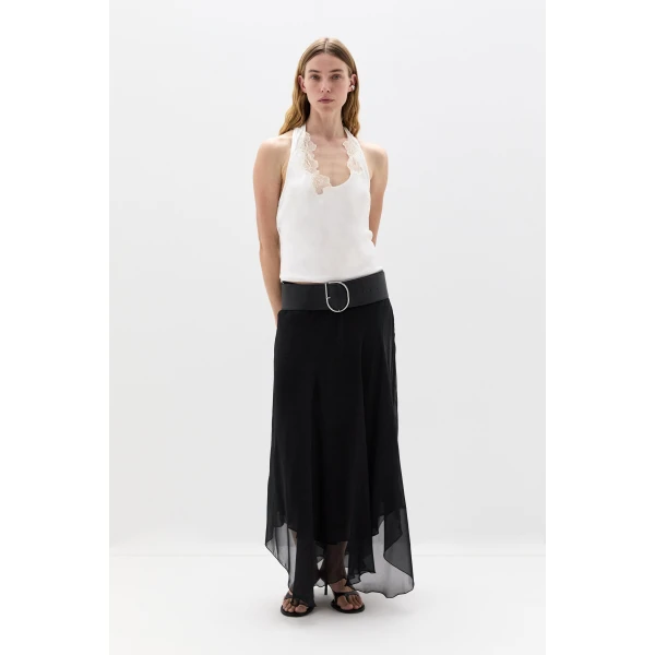 SIR the Label Noria Maxi Skirt in Black | Maxi Skirts | Coveti