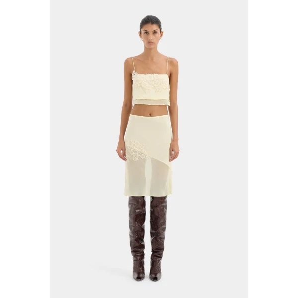SIR the Label Noria Midi Skirt in Lemon | Midi Skirts | Coveti