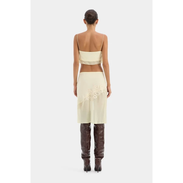 SIR the Label Noria Midi Skirt in Lemon | Midi Skirts | Coveti