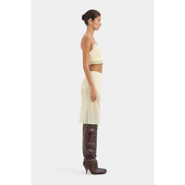 SIR the Label Noria Midi Skirt in Lemon | Midi Skirts | Coveti